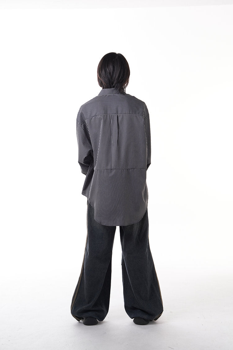 Twisted Shirt (Black Stripes)