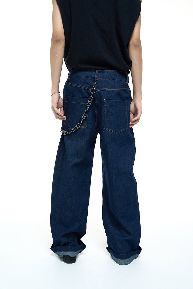 Connor's x DBB | Folded Up Logo Baggy Denim Pants — alternate view