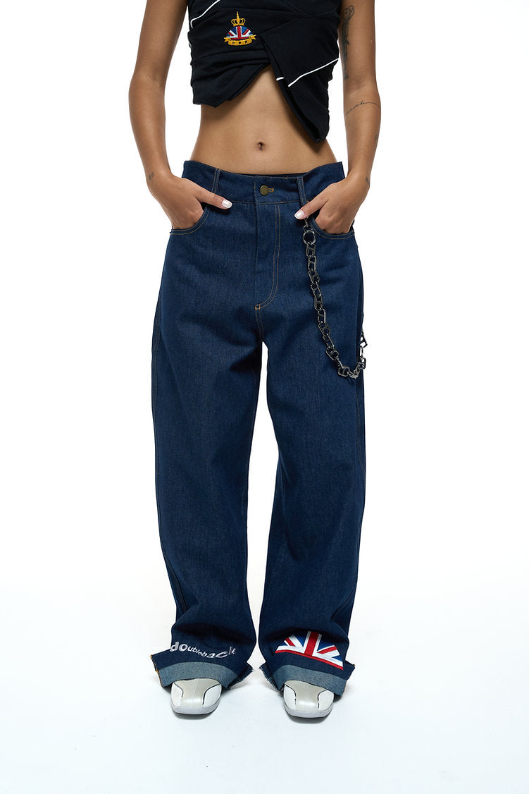 Connor's x DBB | Folded Up Logo Baggy Denim Pants