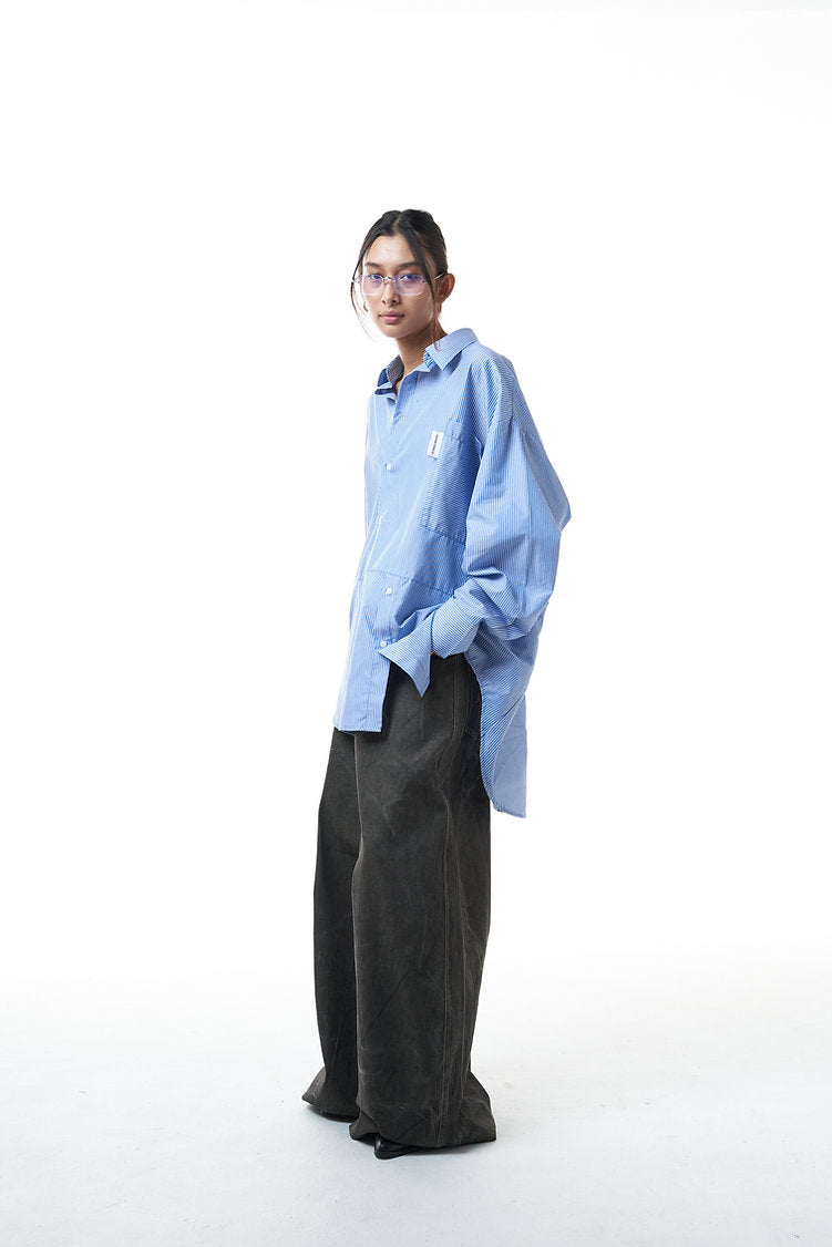 Twisted Shirt (Blue Stripes)