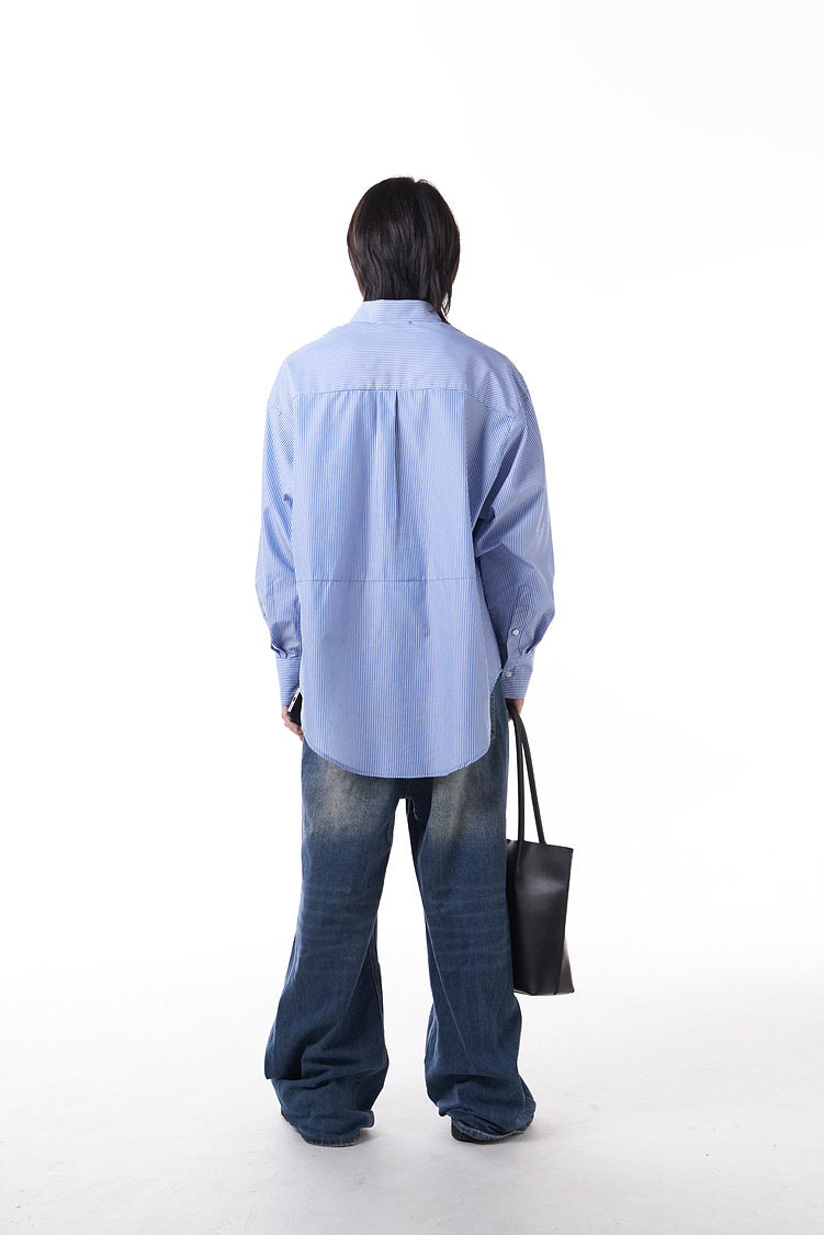 Twisted Shirt (Blue Stripes)