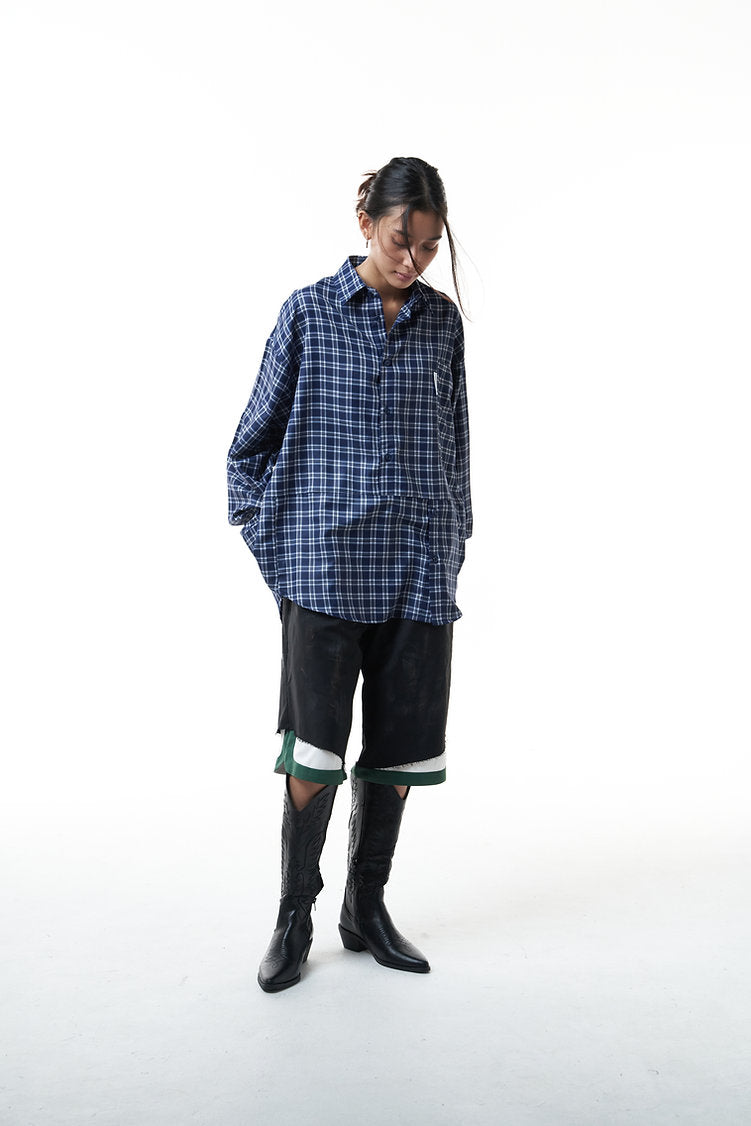Twisted Shirt (Blue Checkered)
