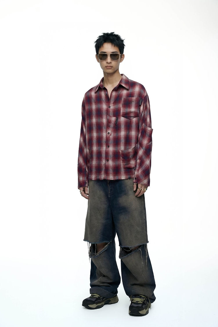 Too Many Pocket Checkered Shirt — alternate view