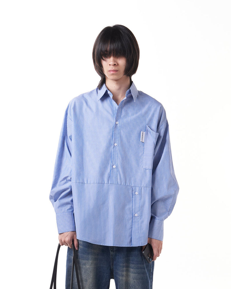 Twisted Shirt (Blue Stripes) — alternate view