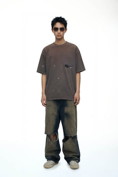 Ripped Pocket T-Shirt Oversized